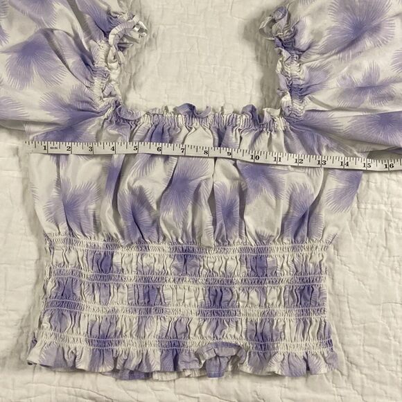 Levi’s Purple Floral Off the Shoulder Crop size Large - Picture 8 of 13